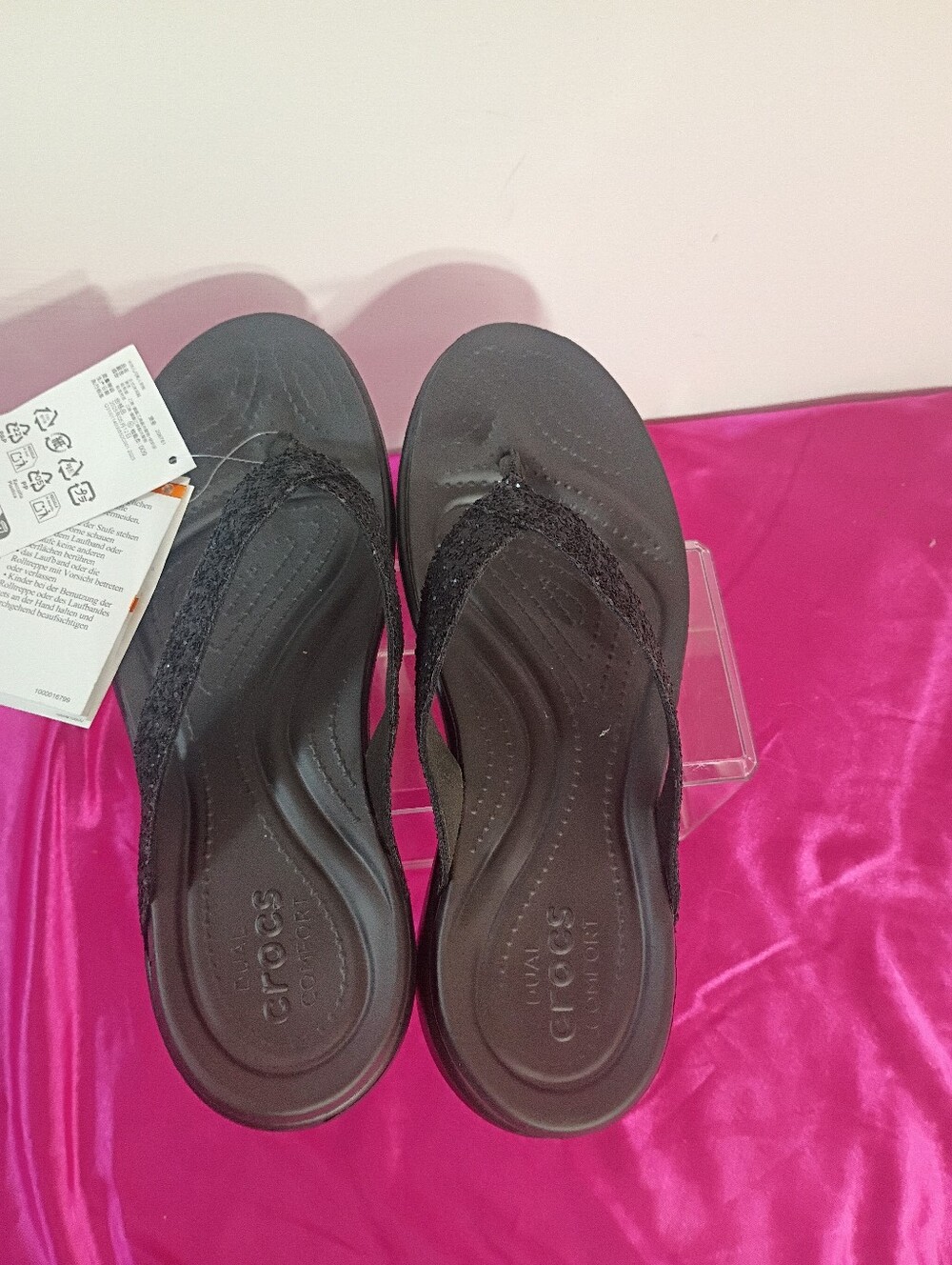Crocs Women's SZ 9 Sloane Glitter Wedge Flip 206781-001 NWT - Picture 5 of 10